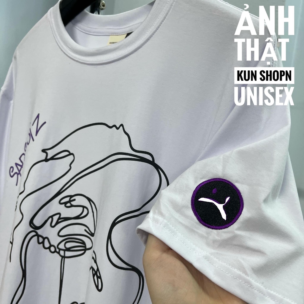 Áo thun Sadboiz story logo hình thêu nam nữ áo thêu mặt cười full tag