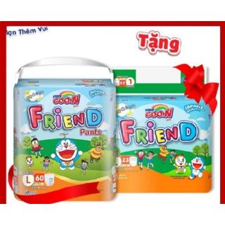 Combo 2 Bịch Bỉm Quần Goon Friend Tặng 2 Gói Nhỏ Cùng Size S62+5/M58+5/L48+5/XL42+5/XXL34+5
