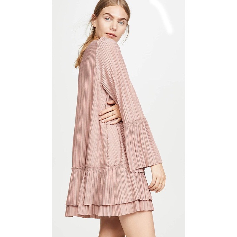 Đầm babydoll Free People xếp ly