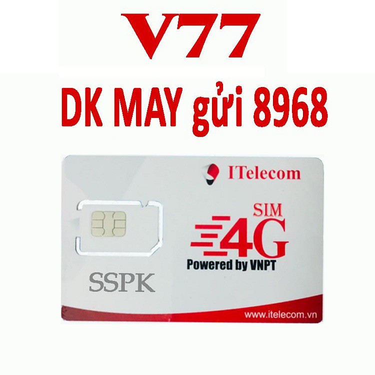 Sim 4G (Vinaphone) Itelecom MAY gói 90gb/tháng + 30 phút gọi ngoại mạng (Giống như sim 4G Vinaphone VD89 Plus) nhận OTP