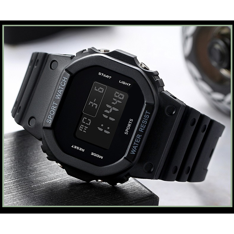 Đồng hồ điện tử nam nữ SPORTS S012 mặt đen cực đẹp, đèn led nhiều màu | BigBuy360 - bigbuy360.vn