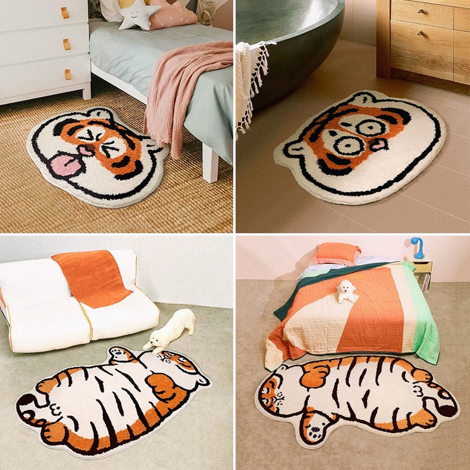 Cute Tiger Pattern Velvet Carpet 40*60cm