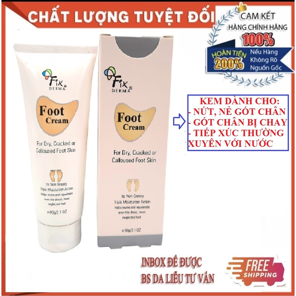 Fixderma Foot Cream 60g, Kem Dưỡng Ẩm Chống Và Giảm Nứt Nẻ Gót Chân