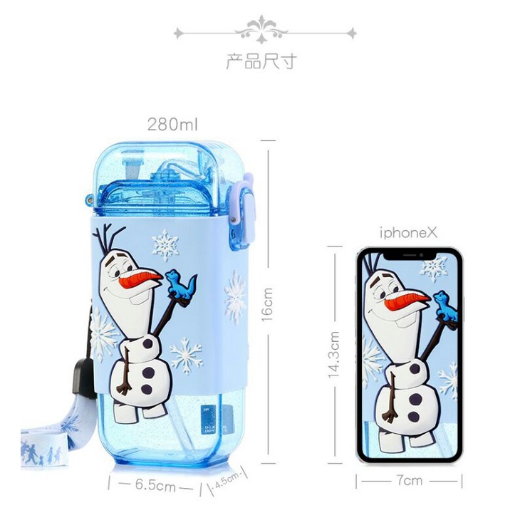 Bình nước Diller chống sặc Elsa chính hãng Disney 280ml siêu xinh