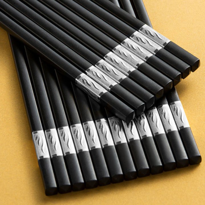 Combo 10 Đôi Đũa Hợp Kim Khảm Bạc Chống Mốc Chống Trơn