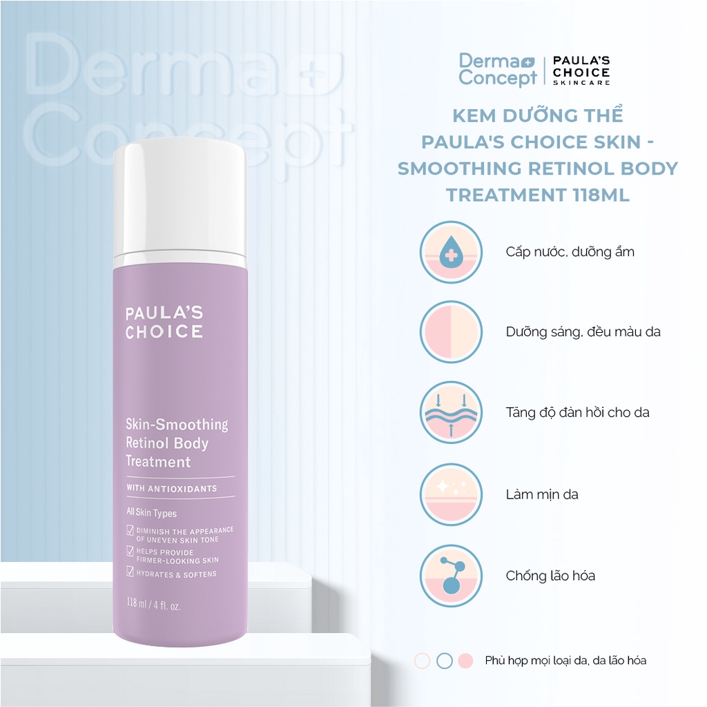 Kem dưỡng thể Paula's Choice Retinol chống lão hóa Skin - Smoothing Retinol Body Treatment 118ml [NK CHÍNH HÃNG 100%]