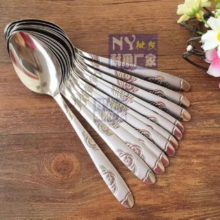 Combo 5 Thìa inox cao cấp khắc hoa văn