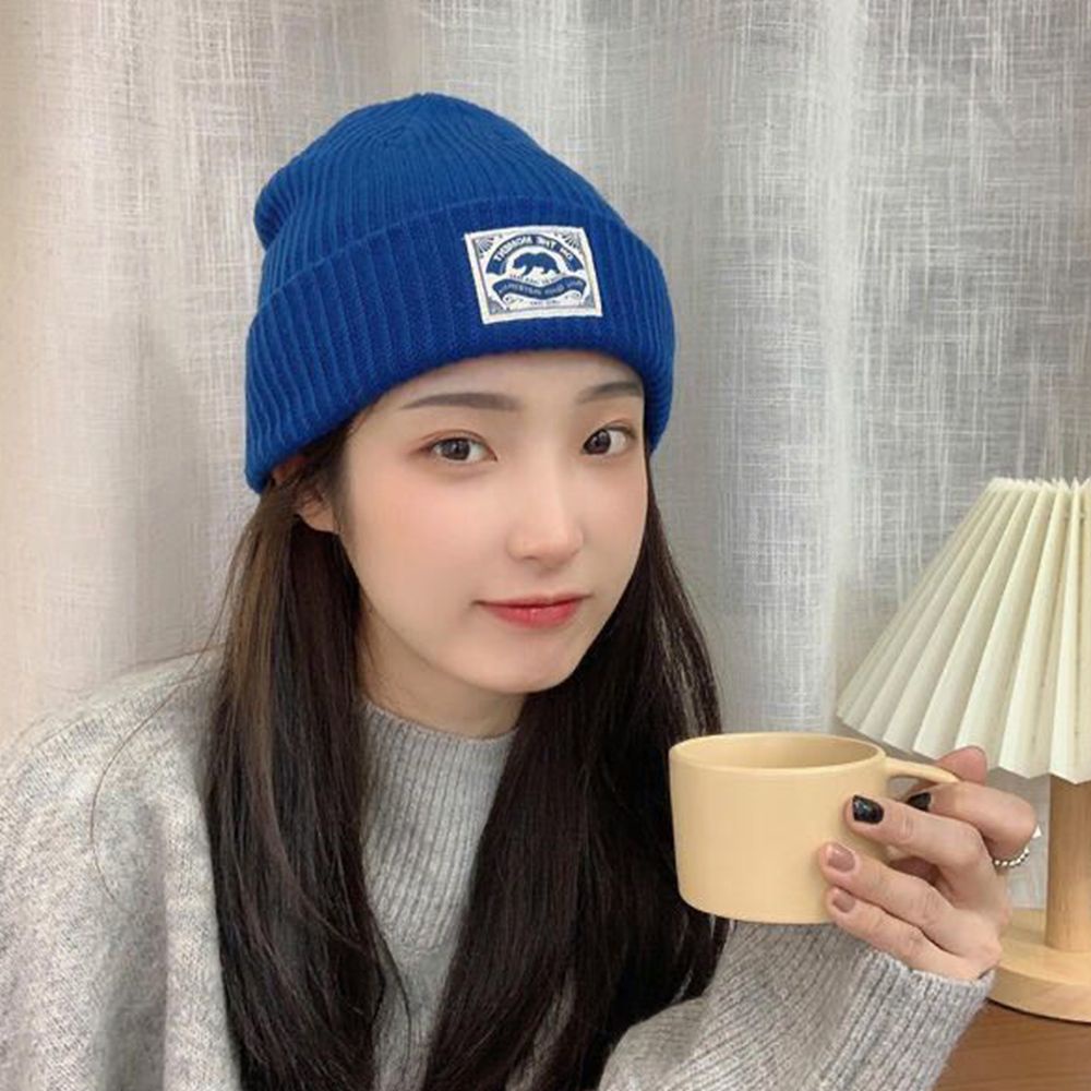 Mũ dệt kim màu trơn thiết kế đơn giản thời trang đường phố Hàn Quốc cho nữ