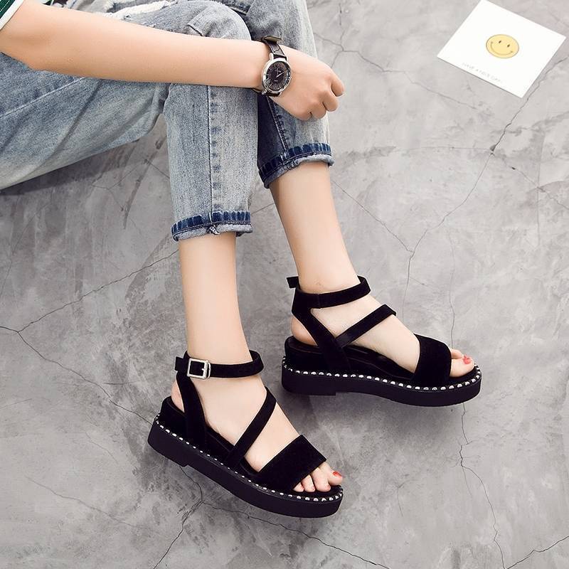 Giày Sandal Đế Xuồng Thời Trang Cho Nữ Sinh