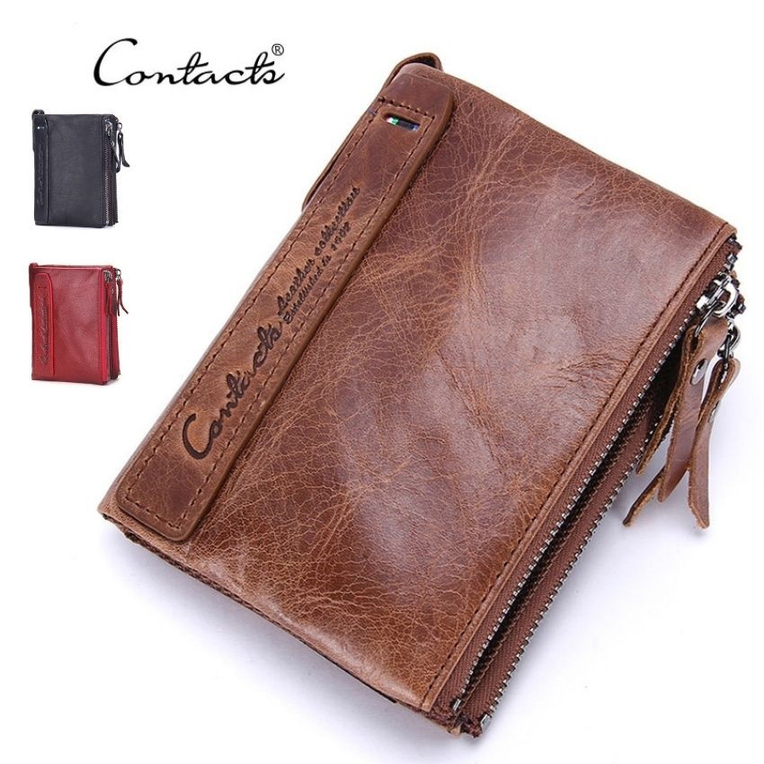 Bóp Ví Đứng Bỏ Tiền Túi Da Bò Thật Cao Cấp AN0029 Contacts - Hàng Nhập Khẩu Nam Nữ N