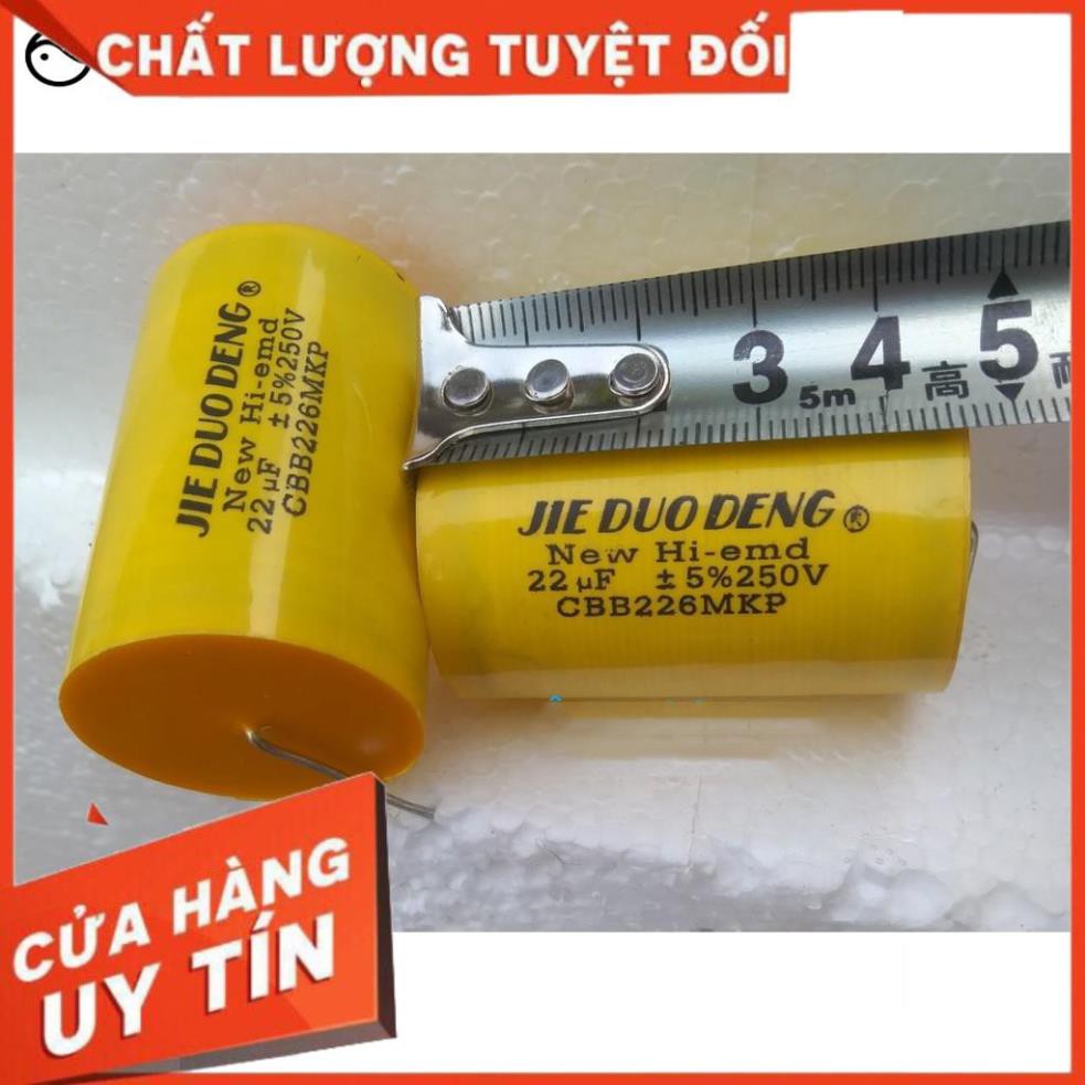 Tụ Loa Treble 22uf 220V Vàng Chống cháy hàng đẹp cao cấp