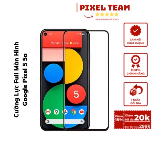 Kính Cường Lực Google Pixel 5 5a Full Màn Viền Đen Cao Cấp