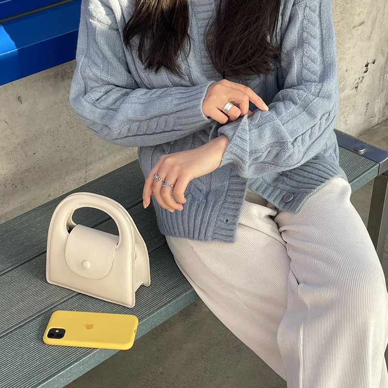 Túi Đeo Chéo Hình Tròn Nhỏ Màu Kẹo Trơn Dễ Thương Thời Trang Xuân Hè 2022 Cho Nữ