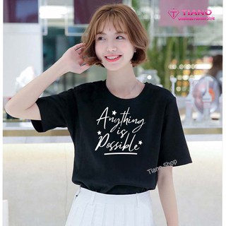 Áo  Thun Ngắn Tay  Cổ Tròn Nữ Cotton 100% Cao Cấp SWELEE 0062