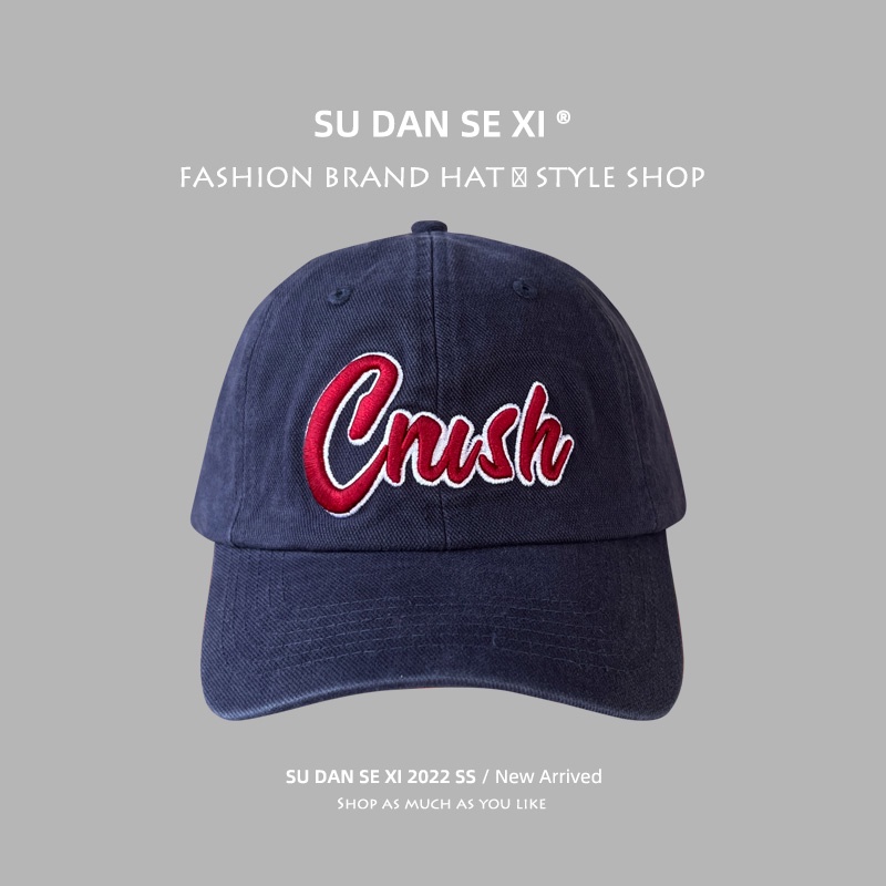 Mũ Lưỡi Trai Mềm Thêu Chữ Crush Cổ Điển Cho Nam Và Nữ