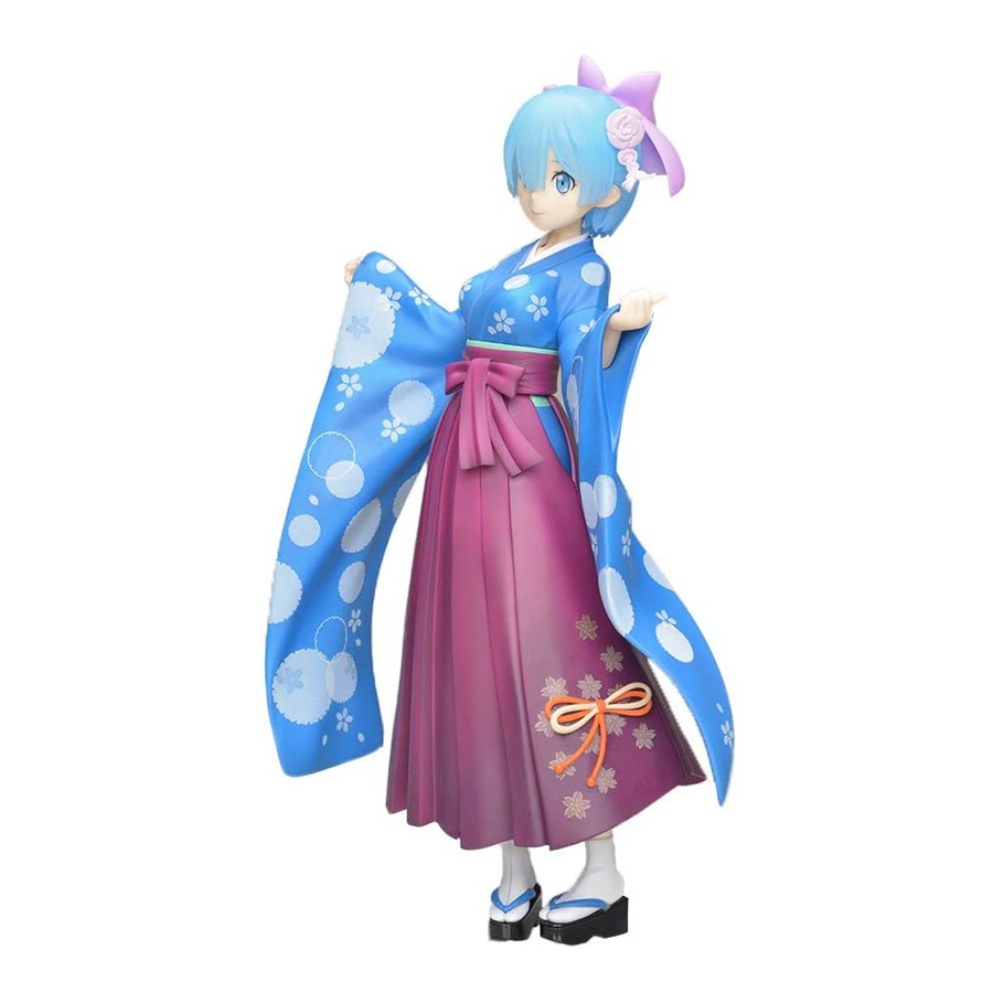 Mô Hình Figure Nhân Vật Anime Re:Zero, REM & Ram Super Premium Figure Japanese Style Kimono, chính hãng Nhật Bản