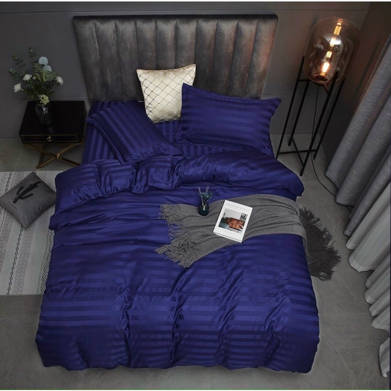 CHĂN GA KHÁCH SẠN - CHĂN GA SỌC COTTON