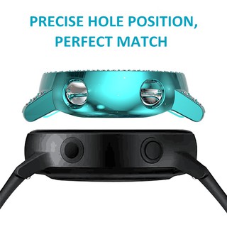 Diamond PC Screen Protector Case for Samsung Galaxy Watch Active Shock-Proof Anti-fall Protective Cover Bumper Shell