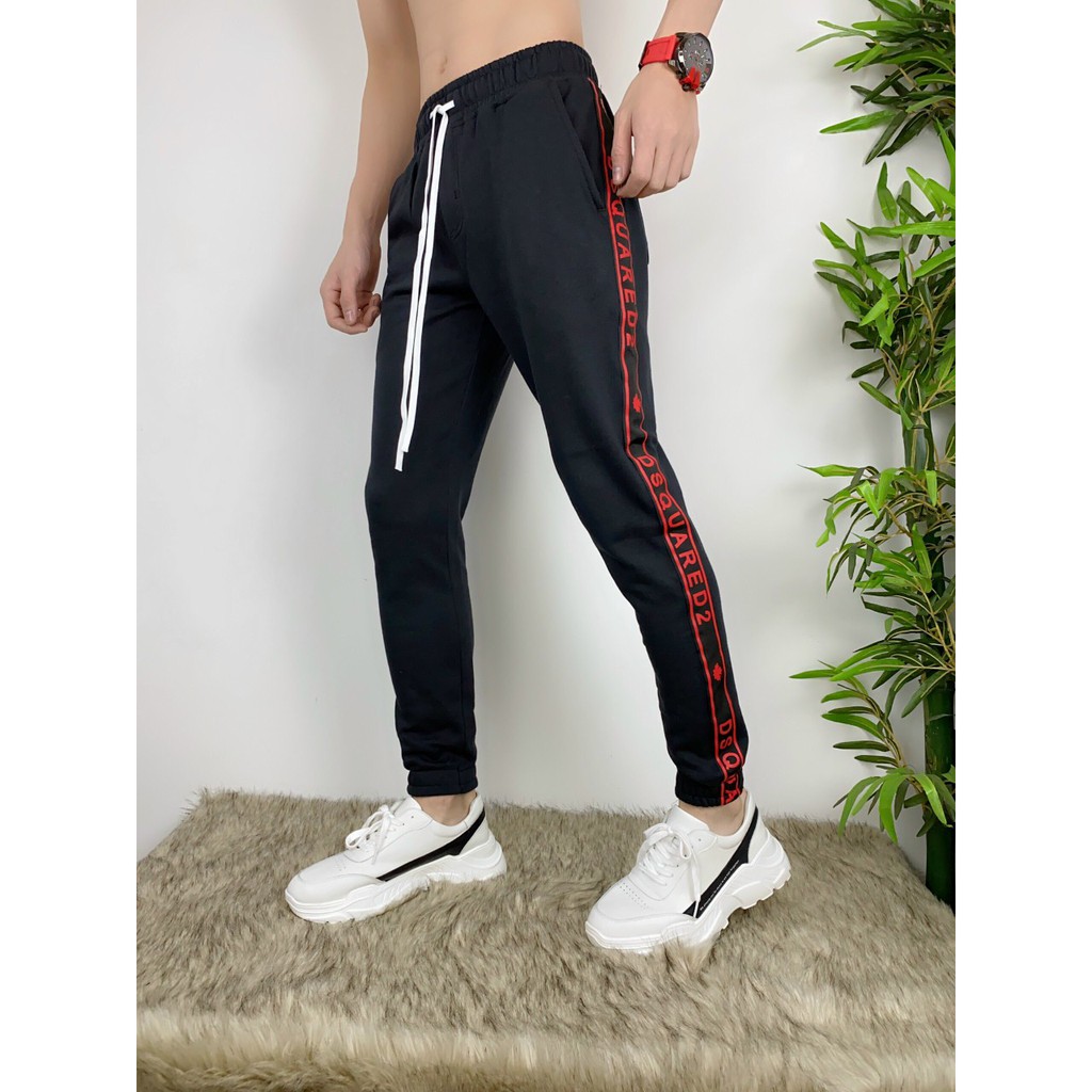 Quần Jogger phối sọc nam thun 3 màu Đen, Xám, Xanh lá, ống ôm chất vải cao cấp vải mềm mịn hợp dáng