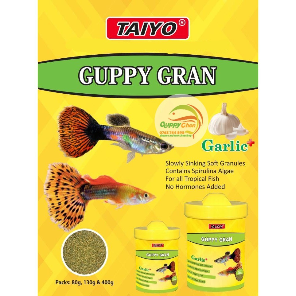 Guppy Gran Taiyo thức ăn cho cá Guppy hủ 80g