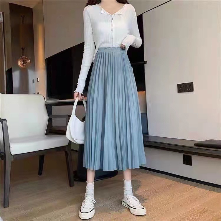 Chân váy maxi SUXI lưng cao phong cách Hàn Quốc thời trang dành cho nữ