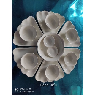 Bộ bát đĩa sứ minh châu trắng hoa mặt trời