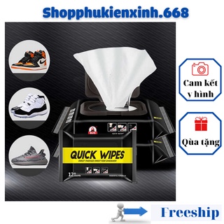 Khăn lau giày quick wipes siêu sạch , chống ố , diệt khuẩn - khăn giấy lau giày siêu sạch sneaker không cần giặt