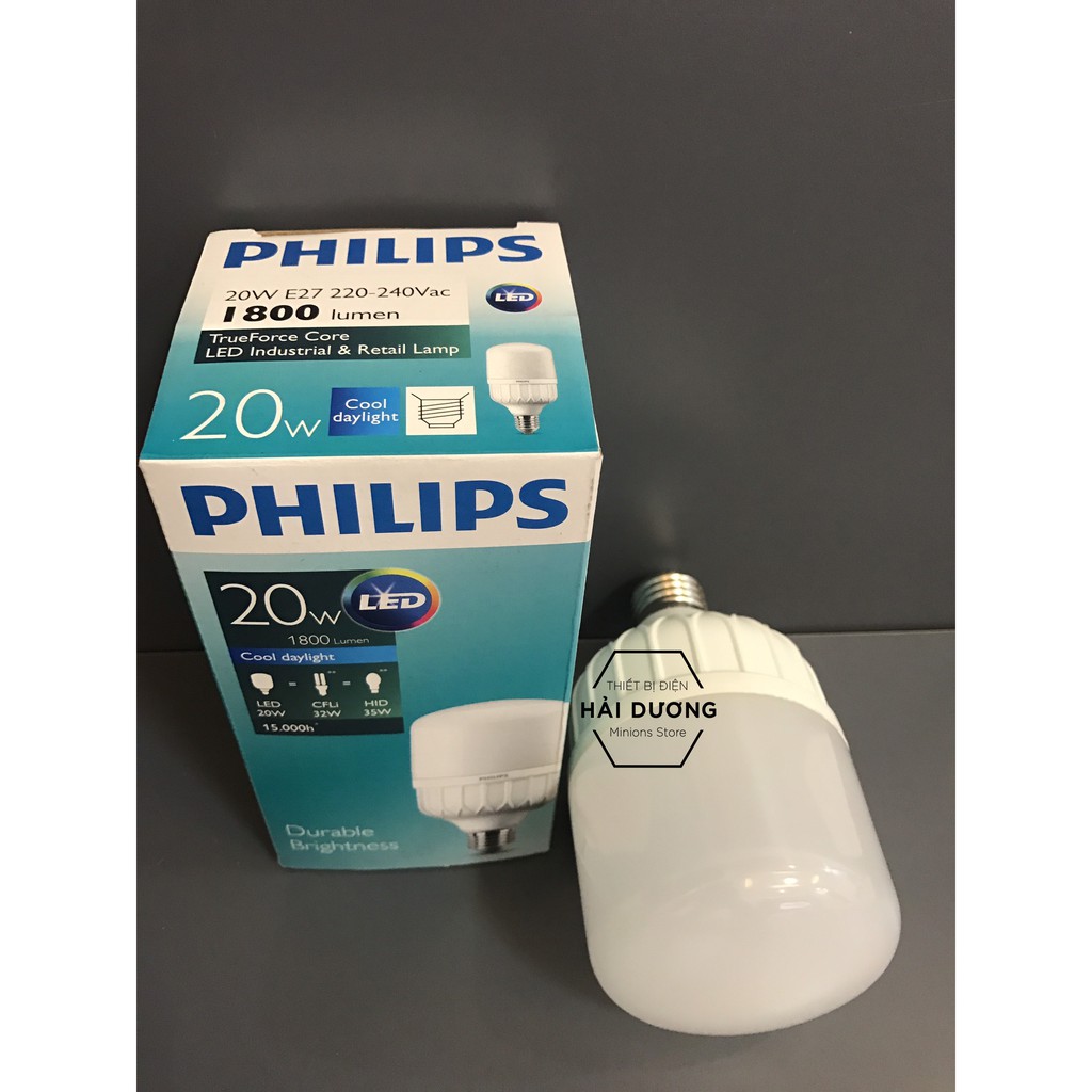 Bóng đèn Philips LED trụ 20W đuôi E27 230V P45 ánh sáng trắng/vàng