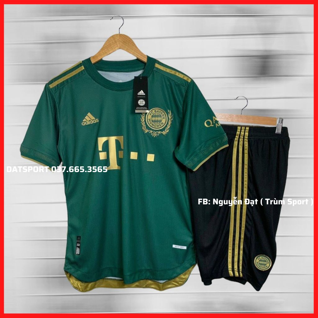 Áo Bayern Sân Khách 21/22⚡FREESHIP⚡Bộ Quần Áo Đá Banh CLB Bayern Munich Màu Xanh Hàng Gai Thái Cao Cấp Siêu Nhẹ