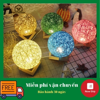 💫𝑺𝒊𝒆̂𝒖 𝑺𝒂𝒍𝒆💫 Đèn Ngủ Để Bàn Trang Trí Hình Quả Cầu Mây Sạc USB Thiết Kế Sáng Tạo