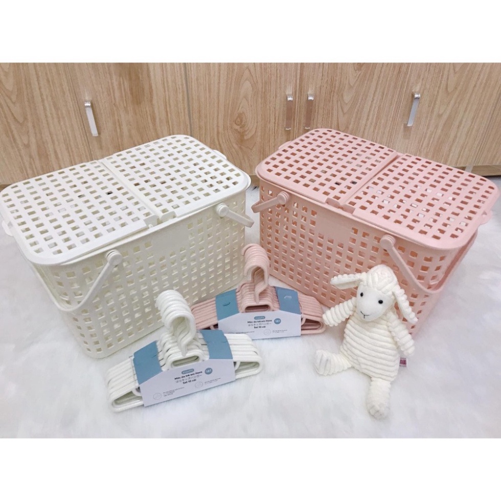 giỏ nhựa đựng đồ sơ sinh HOKORI, làn nhựa đựng đồ đi sinh 2608