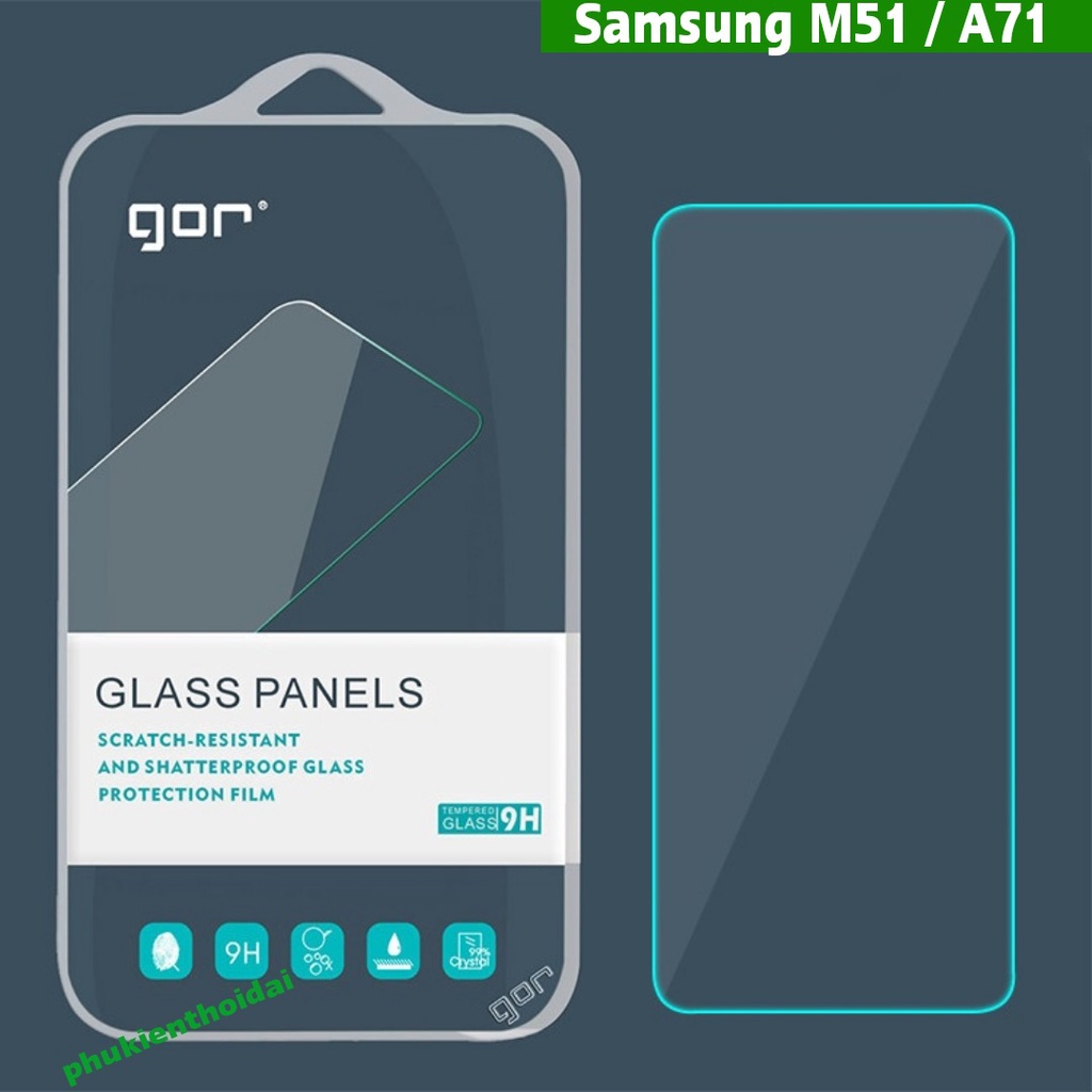 Cường lực Samsung A51 / A71 / M51 / A52 / A72 / A52s / A53 / A73 hiệu Gor cao cấp trong suốt 9H / 2.5D ( tặng keo mép )