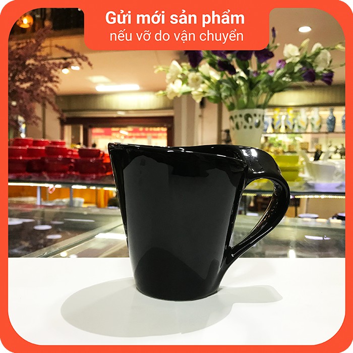 Tách cà phê sứ - Tách dáng Quai Xoắn 210 ml - Gốm sứ Hải Long