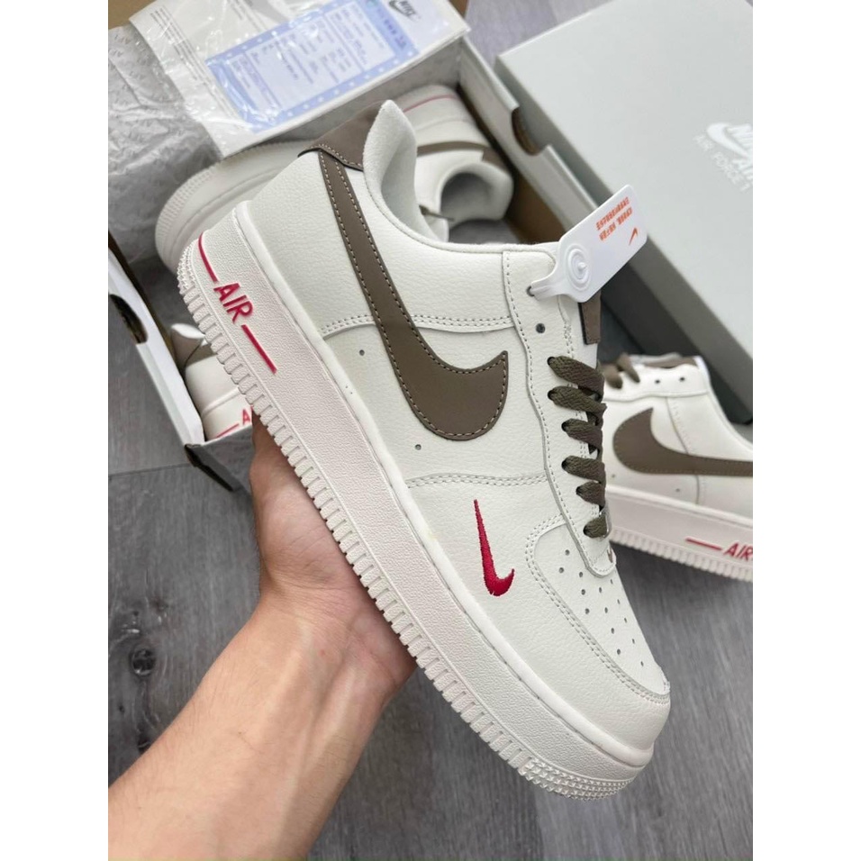 Giày thể thao Nike_AF1 vệt nâu, Giày sneaker Air Force 1 Low White Brown nam nữ  2022