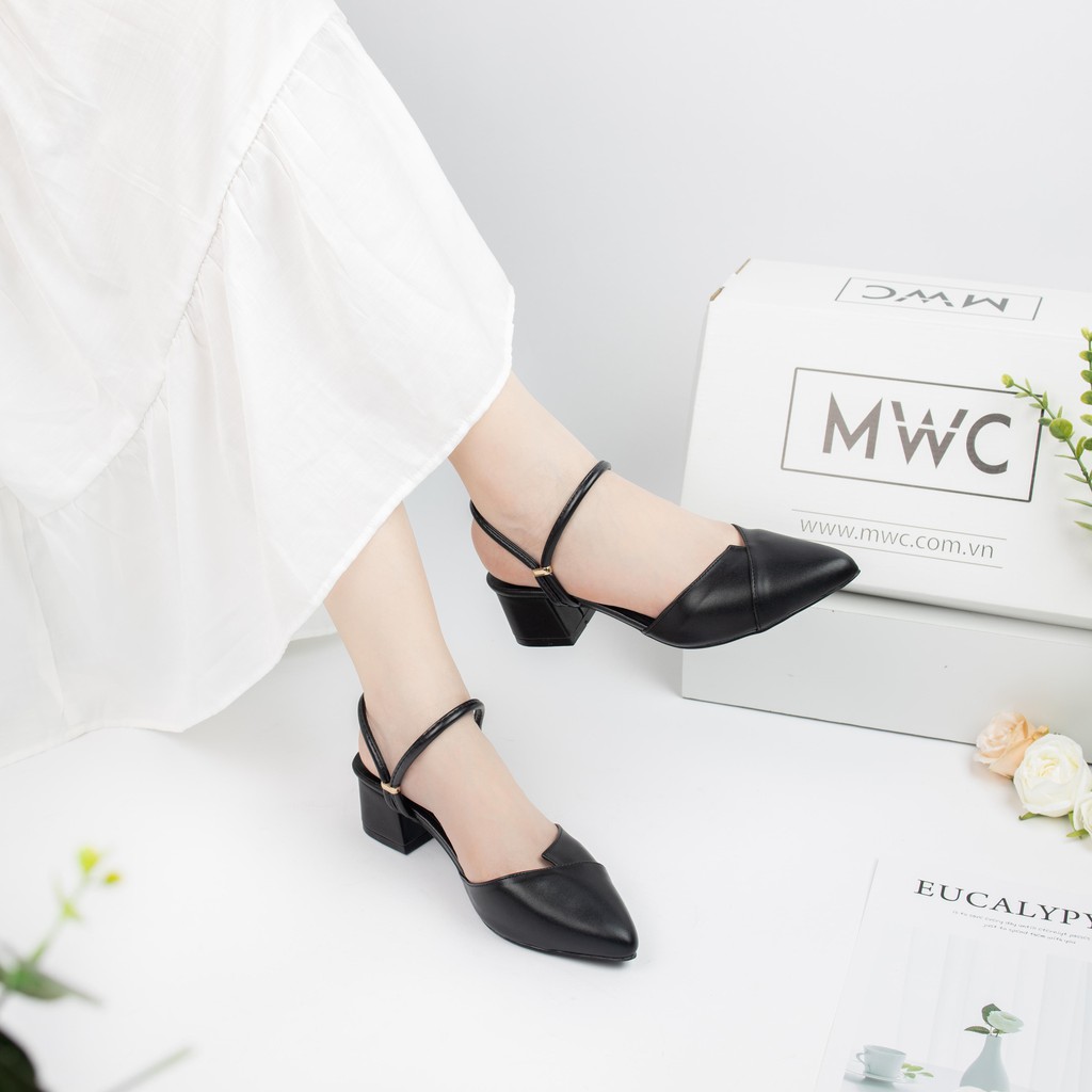 Giày Cao Gót MWC Đế Vuông 5CM Bít Mũi Quai Hậu NUCG-3816