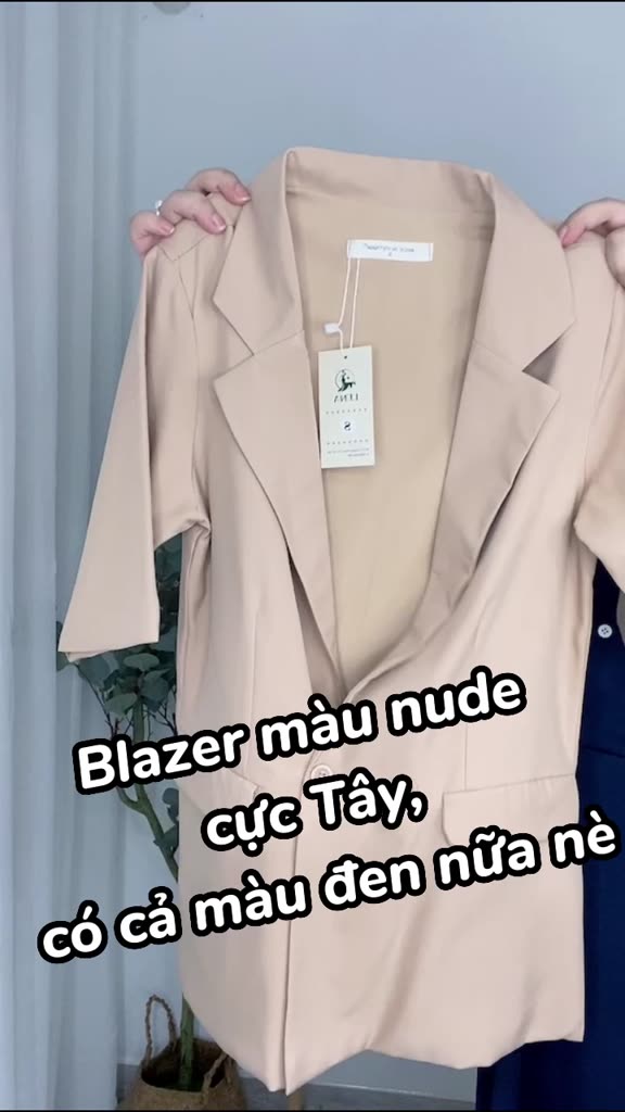Áo Blazer nữ dáng vest tay lỡ 2 lớp LENA có đệm vai phối váy 2 dây dáng dài trẻ trung thanh lịch GMA027 | BigBuy360 - bigbuy360.vn