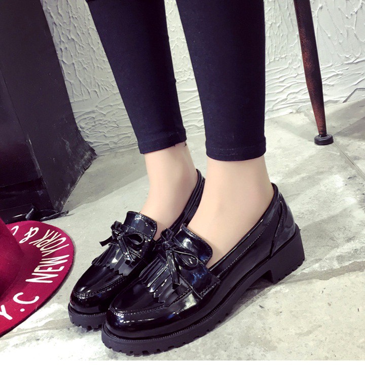 Giày Oxford da bóng nơ tua rua có video | BigBuy360 - bigbuy360.vn