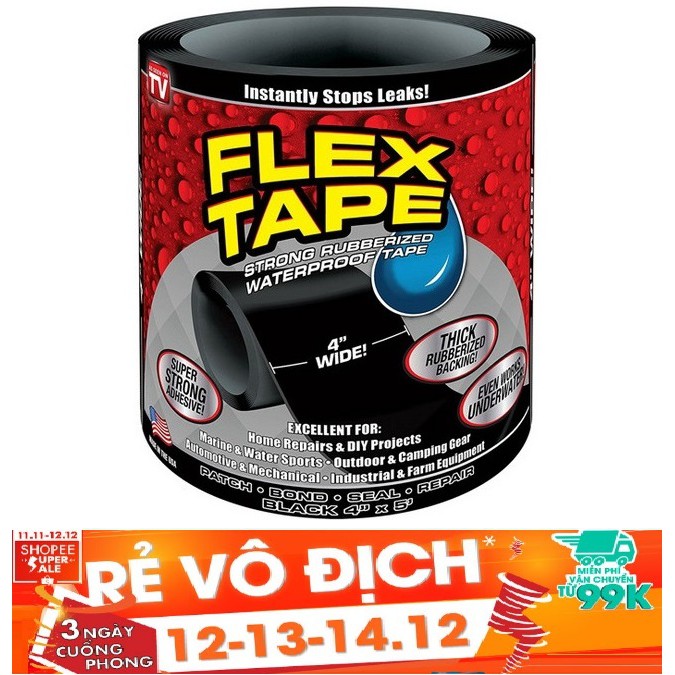 Miếng vá thông minh Flex Tape - Siêu dính, sử dụng trên mọi chất liệu (Đen) - 10069972 , 720540522 , 322_720540522 , 44900 , Mieng-va-thong-minh-Flex-Tape-Sieu-dinh-su-dung-tren-moi-chat-lieu-Den-322_720540522 , shopee.vn , Miếng vá thông minh Flex Tape - Siêu dính, sử dụng trên mọi chất liệu (Đen)