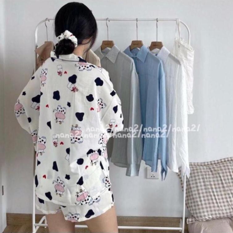 Đồ Bộ Pijama 🦋 Bộ Pijama Nữ Cộc Tay In Hình 5D 🦋 Mềm Mịn Mặc Vô Cùng Thoải Mái | BigBuy360 - bigbuy360.vn