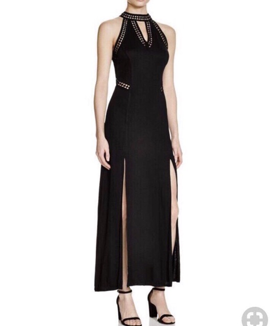 Đầm Maxi Thun Rayon Guess Xẻ Tà Trước Ren Trên - 0868