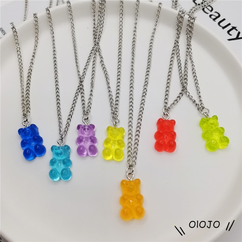 Vòng cổ Nhựa Trong Suốt Mặt Hình Gấu Đáng Yêu