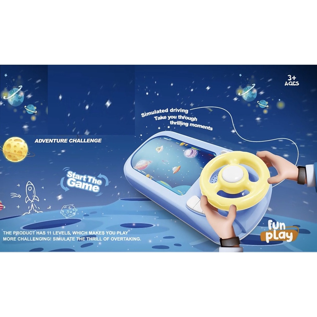 Đồ chơi điện tử đua xe / tàu vũ trụ điều khiển bằng vô lăng nhiều cấp độ dùng pin sạc