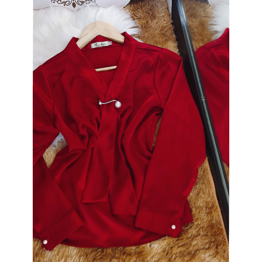 Áo Sơ Mi Nữ Tay Dài Satin Lụa Cổ Cách Điệu (Kèm Ảnh Thật Và Clip) | BigBuy360 - bigbuy360.vn