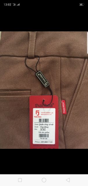 CÓ SẴN. quần tây Thái Hòa màu cà phê mã 79 vải dày, giãn nhẹ