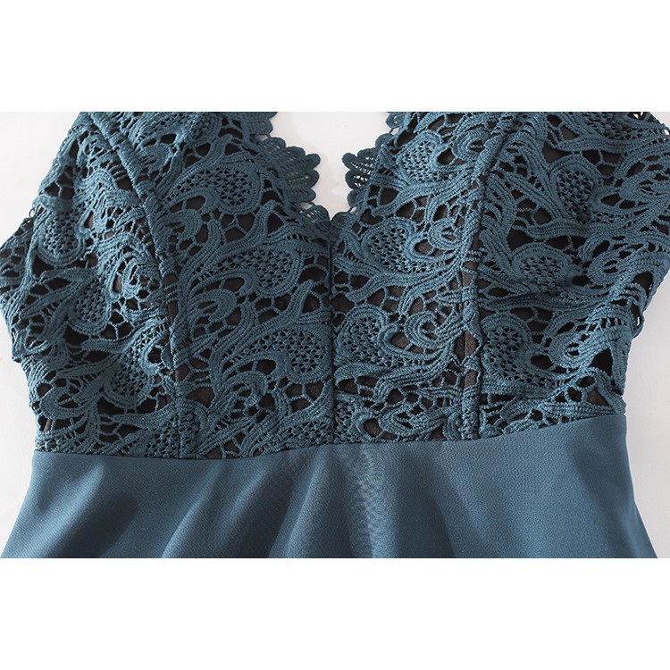 ĐẦM DÂY HỞ LƯNG KÈM MÚT NGỰC XUẤT ÂU