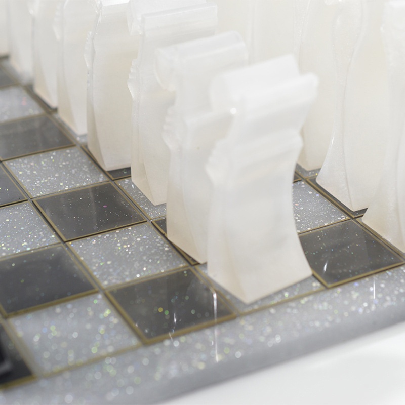 Bộ 2 khuôn làm bàn cờ vua 3D bằng resin epoxy tiện dụng