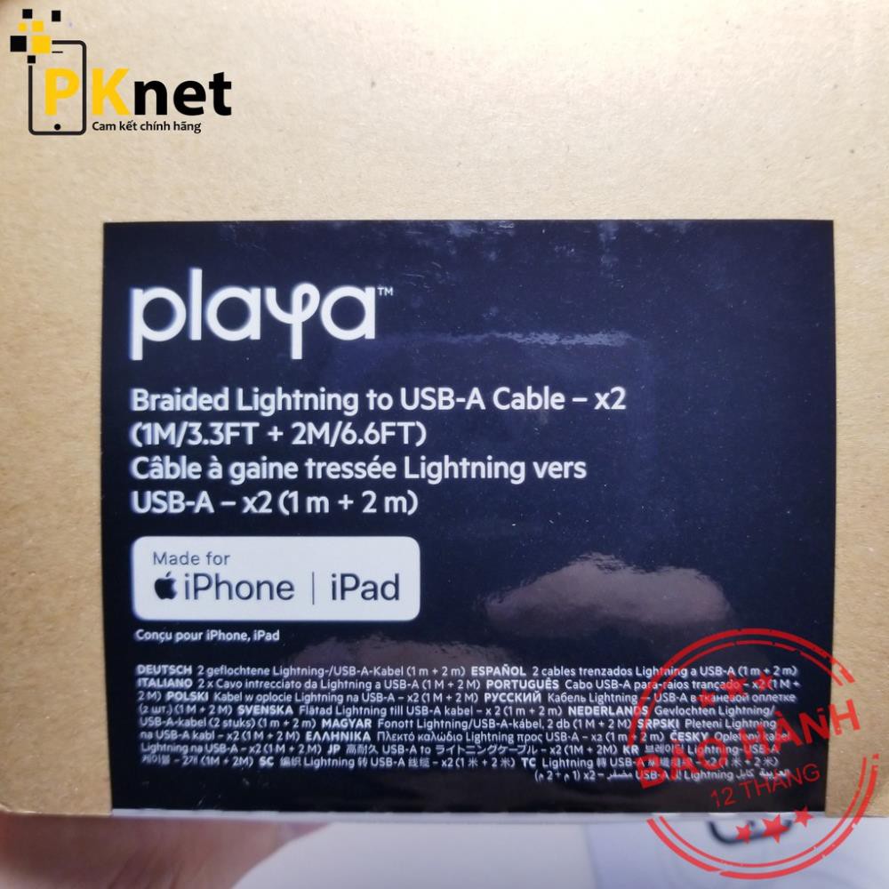Combo Cáp Lightning Belkin Playa Chuẩn MFi cho iPhone/iPad CHÍNH HÃNG, SIÊU BỀN BỈ [Bảo hành 12 tháng]