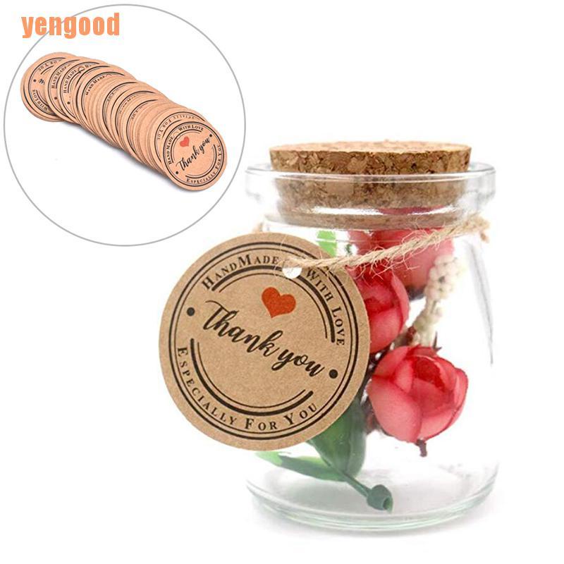 Set 100 Tấm Thiệp Giấy In Chữ Thank You Dùng Làm Quà Tặng