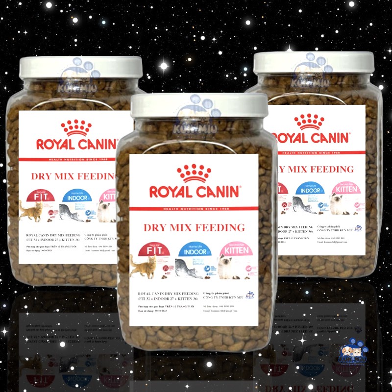 Thức ăn Pháp cao cấp Royal Canin dành cho mèo Mix(Kitten+Fit+Indoor) -Hộp 1kg