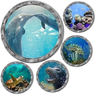 Diy Dán Tường Seabed Cá Máy Giặt Phòng Ngủ Decal Thủ Công Trang Trí